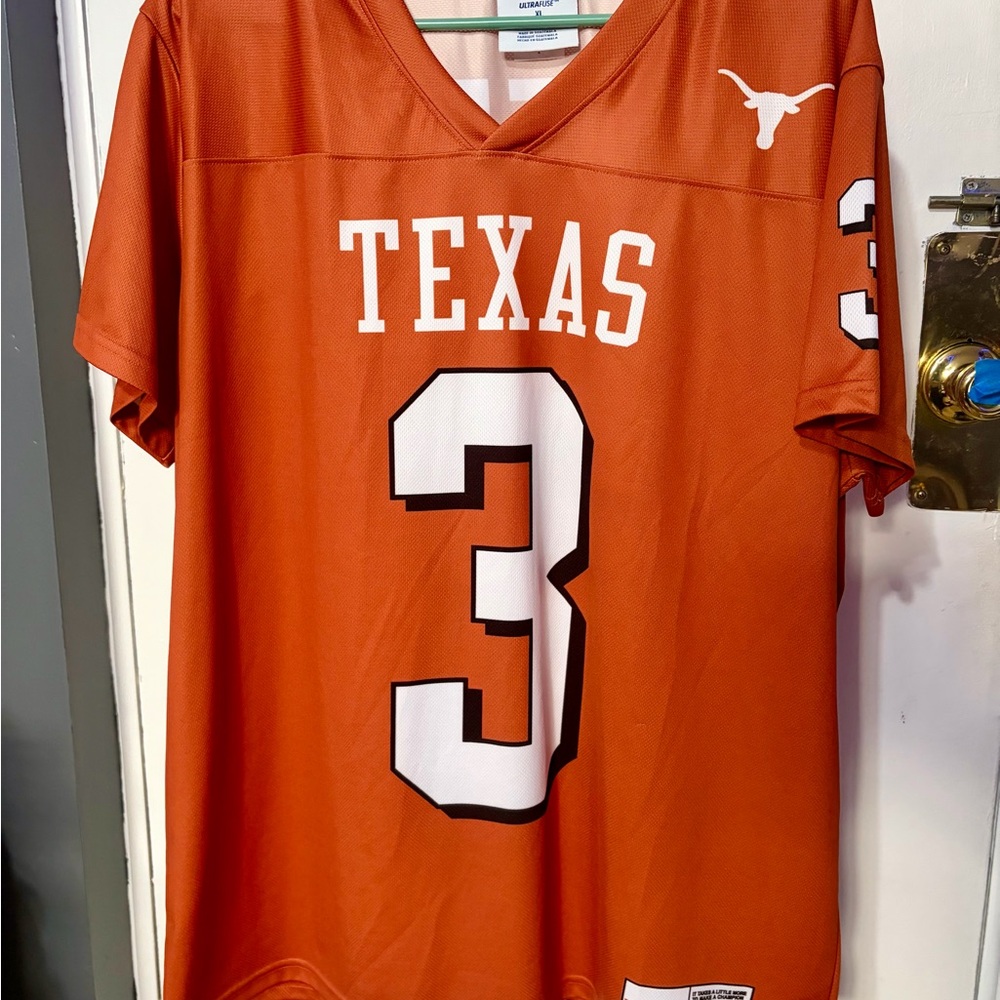 Champion Orange V-Neck Athletic Jersey with White Tag